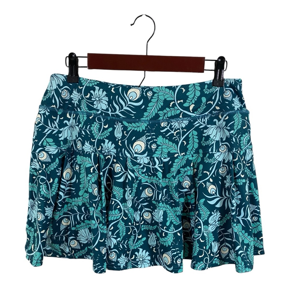 Gottex Athletic Skort Golf Tennis Sz L Peacock Garden Activewear